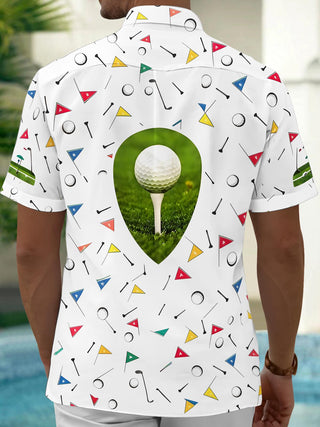 men's athletic print shirt back view