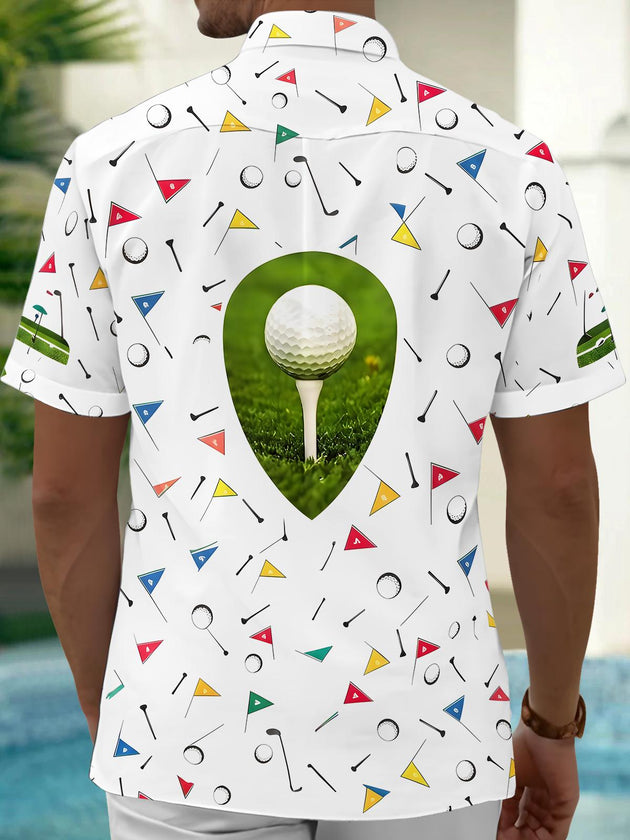 men's athletic print shirt back view