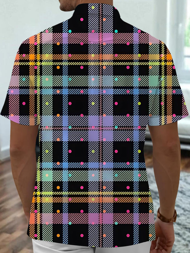 men's abstract print shirt back view