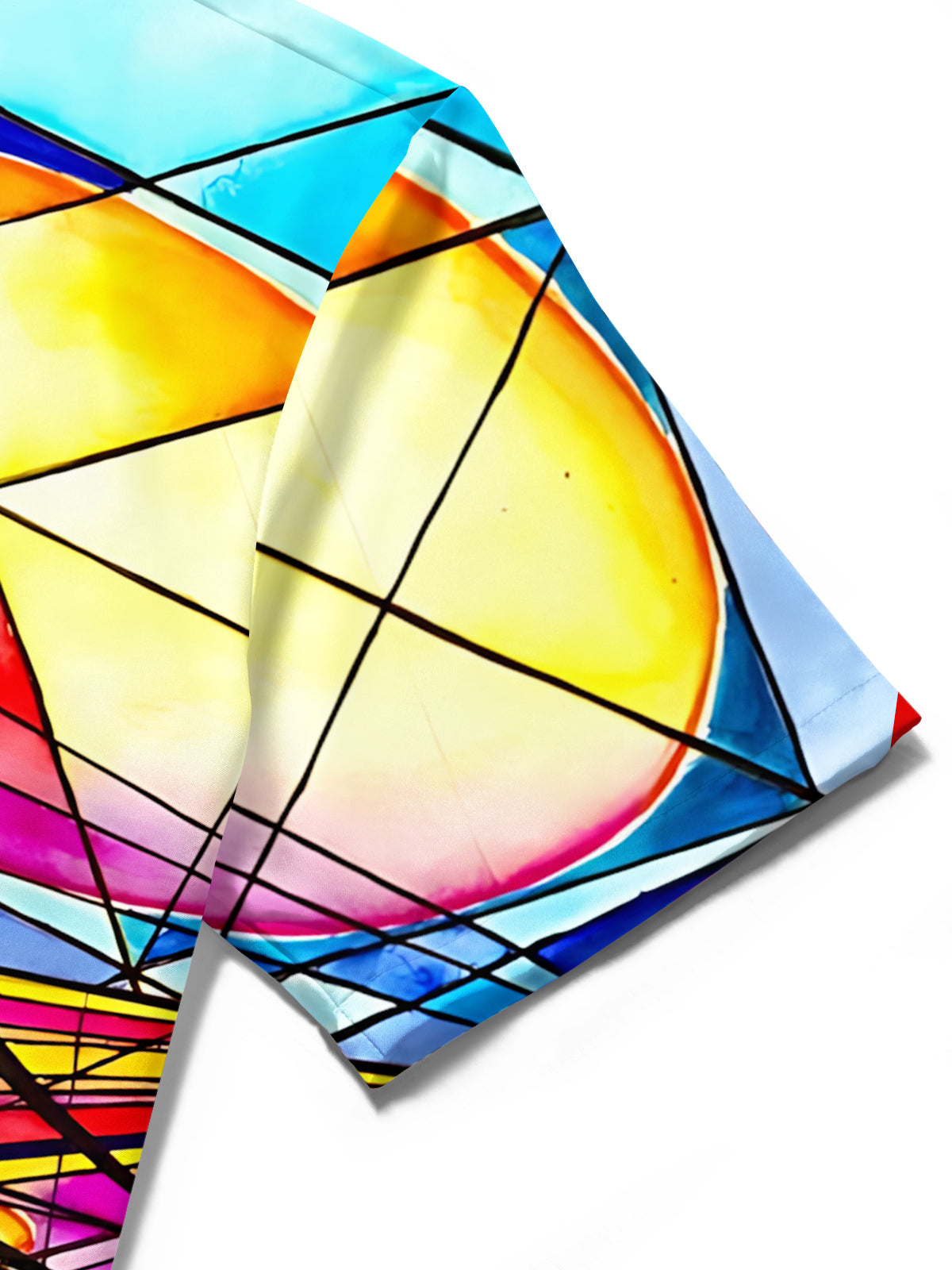 Abstract Geometric Line Print Men's Pocket Short Sleeve Shirts