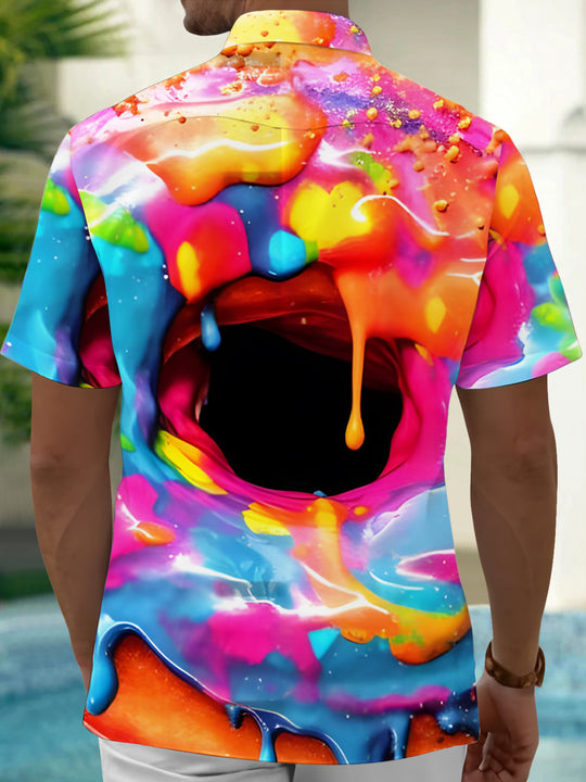 Donut men's short sleeve pocket shirt back view