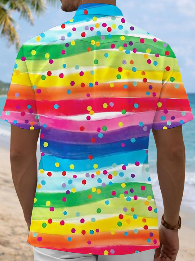 men's abstract print shirt back view