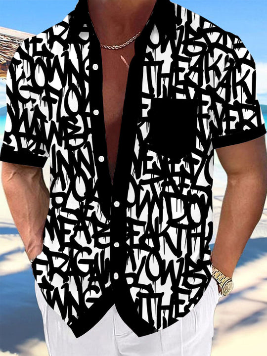 men's patterned sweater shirt front view