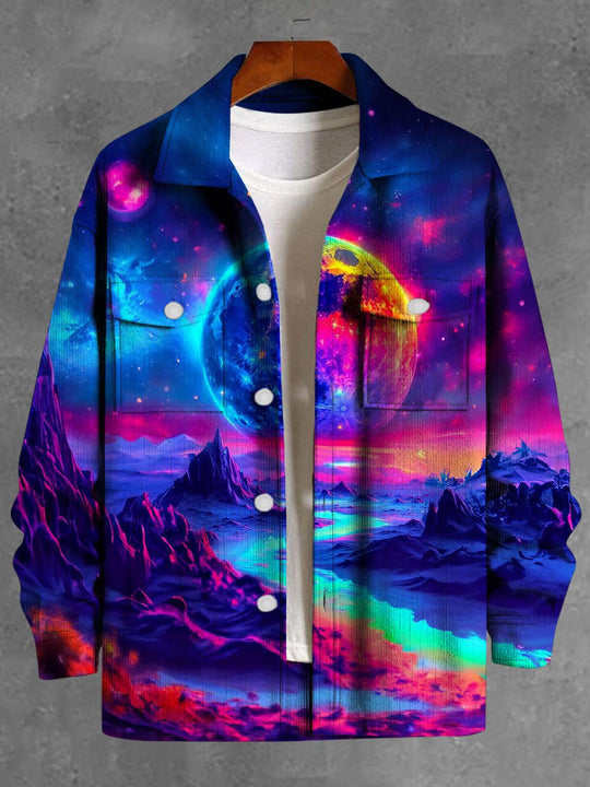 men's casual jacket shirt front view