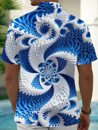 men's geometric print shirt back view