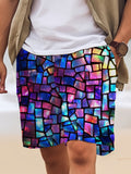 Art Hawaiian Casual Retro Men's Shorts With Pocket