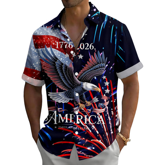 men's button up shirt short sleeve flat lay