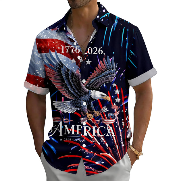 men's button up shirt short sleeve flat lay