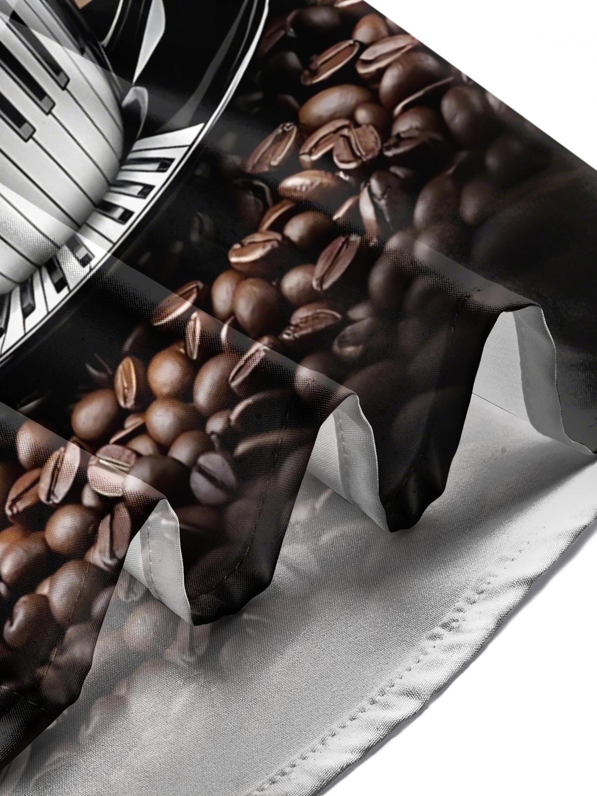 Coffee Note Print Men's Pocket Short Sleeve Shirts