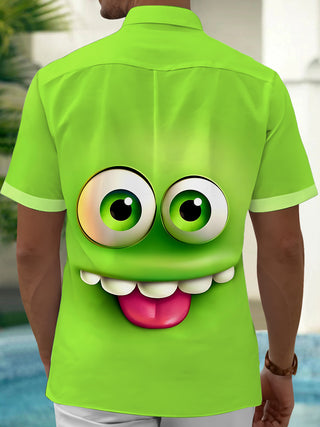 Men's fun print short sleeve shirt back view