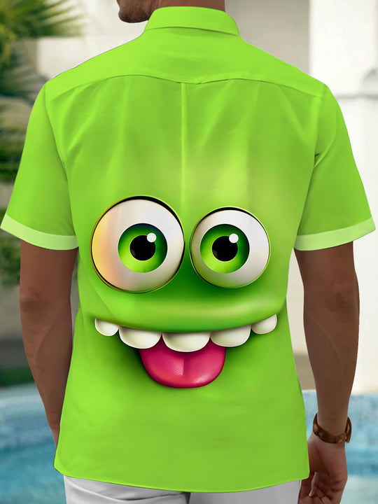 Men's fun print short sleeve shirt back view
