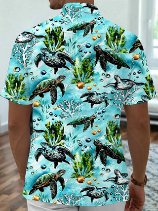 men's aloha shirt back view