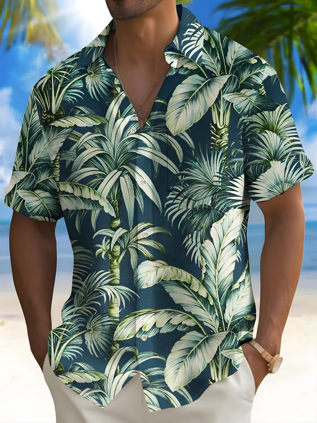 men's Hawaiian shirt front view tropical beach vacation