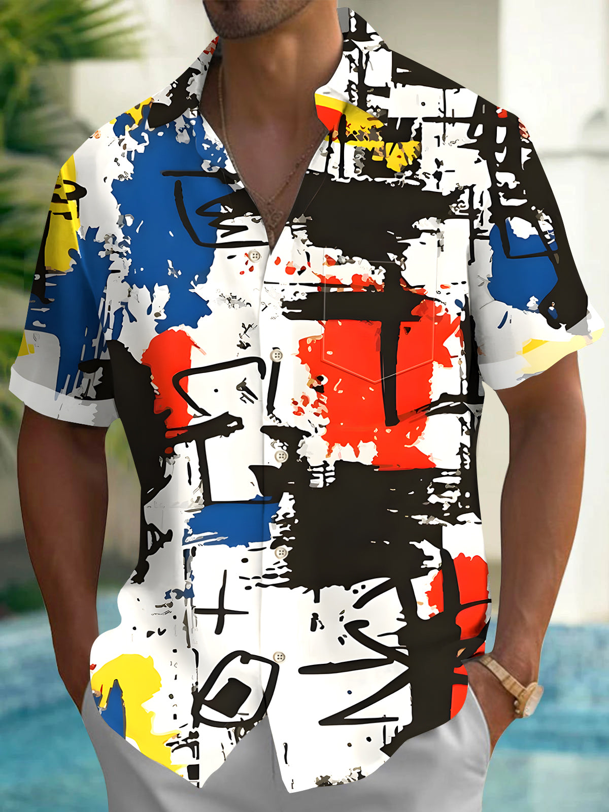 Tie Dye Men's Pocket Short Sleeve Shirts