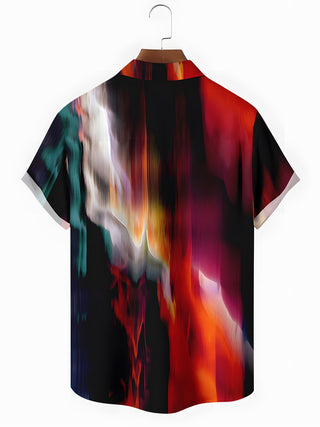 men's geometric print shirt back view