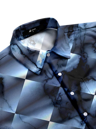 men's art print shirt side view