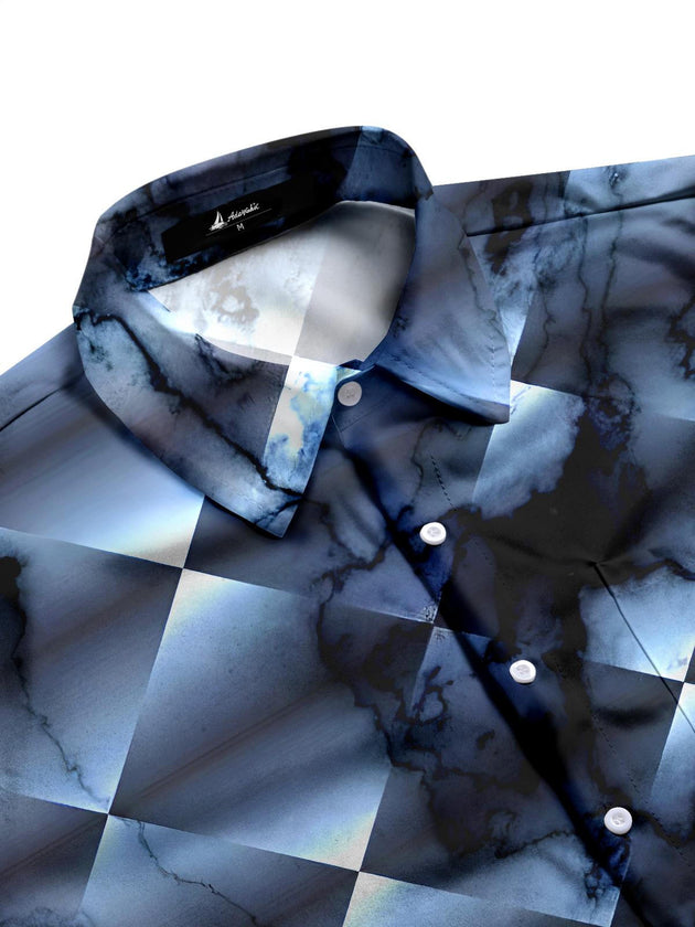 men's art print shirt side view