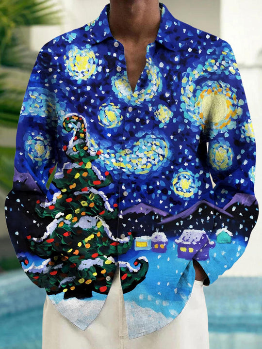 men's Christmas shirt front view holiday party