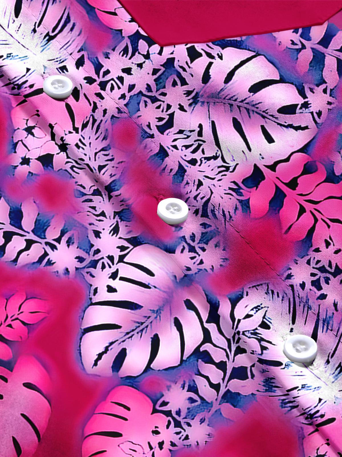 Hawaiiab Leaf Men's Pocket Short Sleeve Shirts