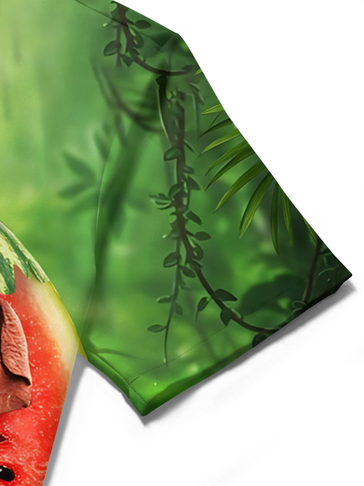 Elephant Watermelon Print Men's Pocket Short Sleeve Shirts