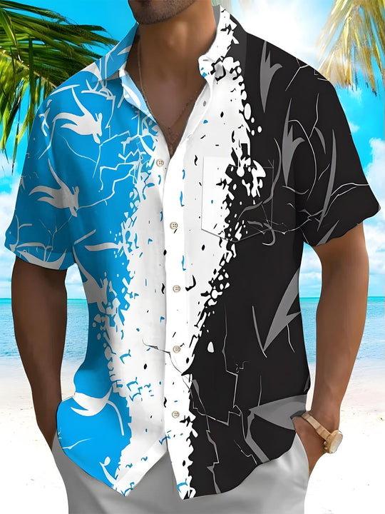 men's Hawaiian shirt front view tropical beach vacation