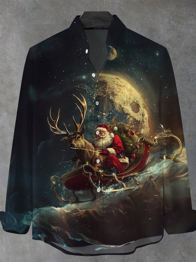 men's Christmas shirt front view holiday party