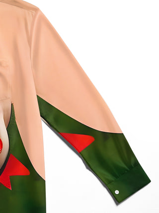 Men's Christmas pattern long sleeve shirt flat lay