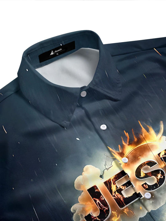men's short sleeve shirt side view
