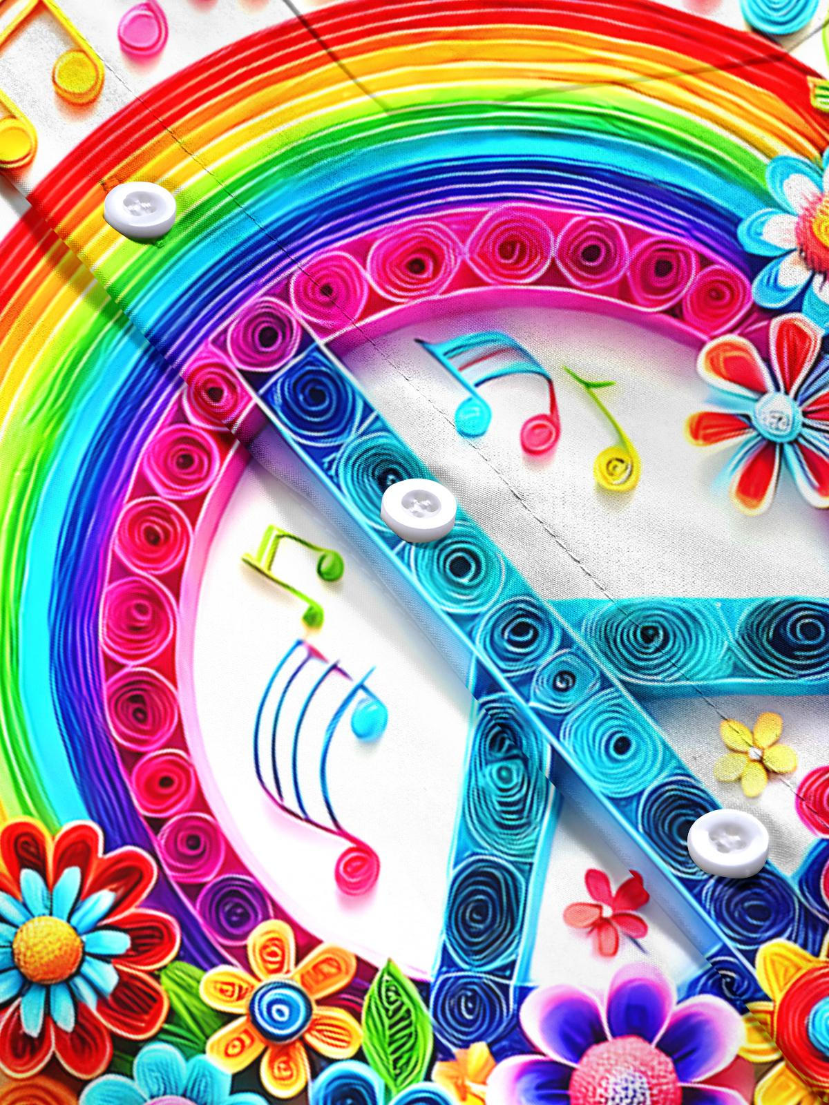 Hippie Butterfly Music Men's Pocket Short Sleeve Shirts