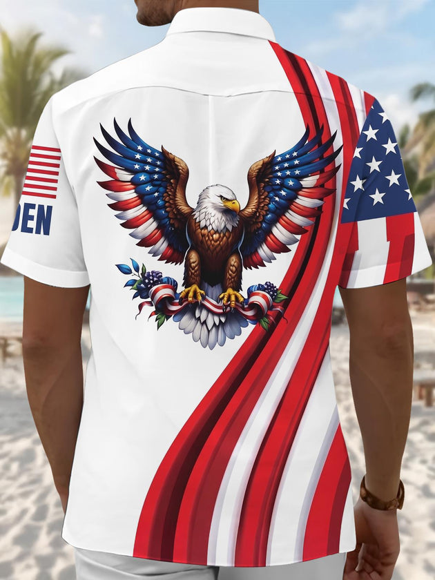 men's patriotic shirt back view