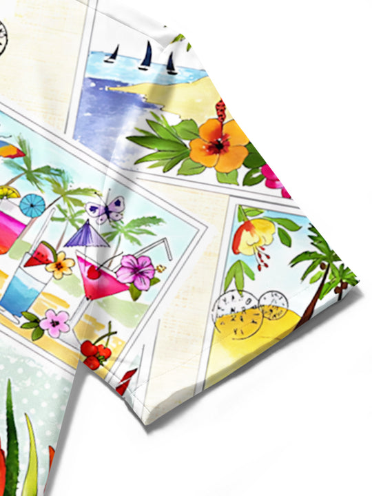 men's Hawaiian shirt close-up short sleeve
