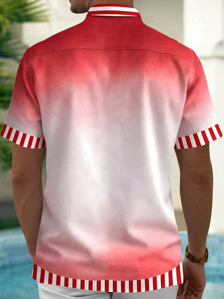 men's patriotic print shirt back view