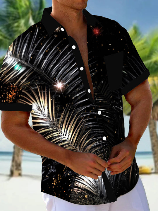 men's Hawaiian shirt front view tropical beach vacation