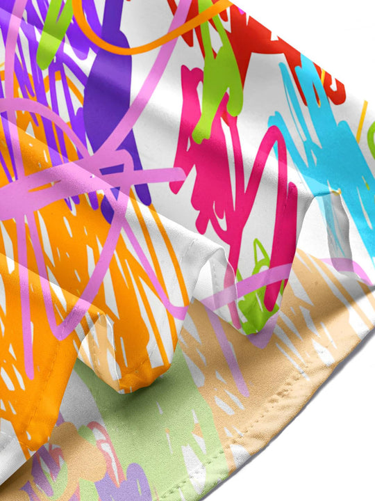 men's abstract print shirt summer vacation