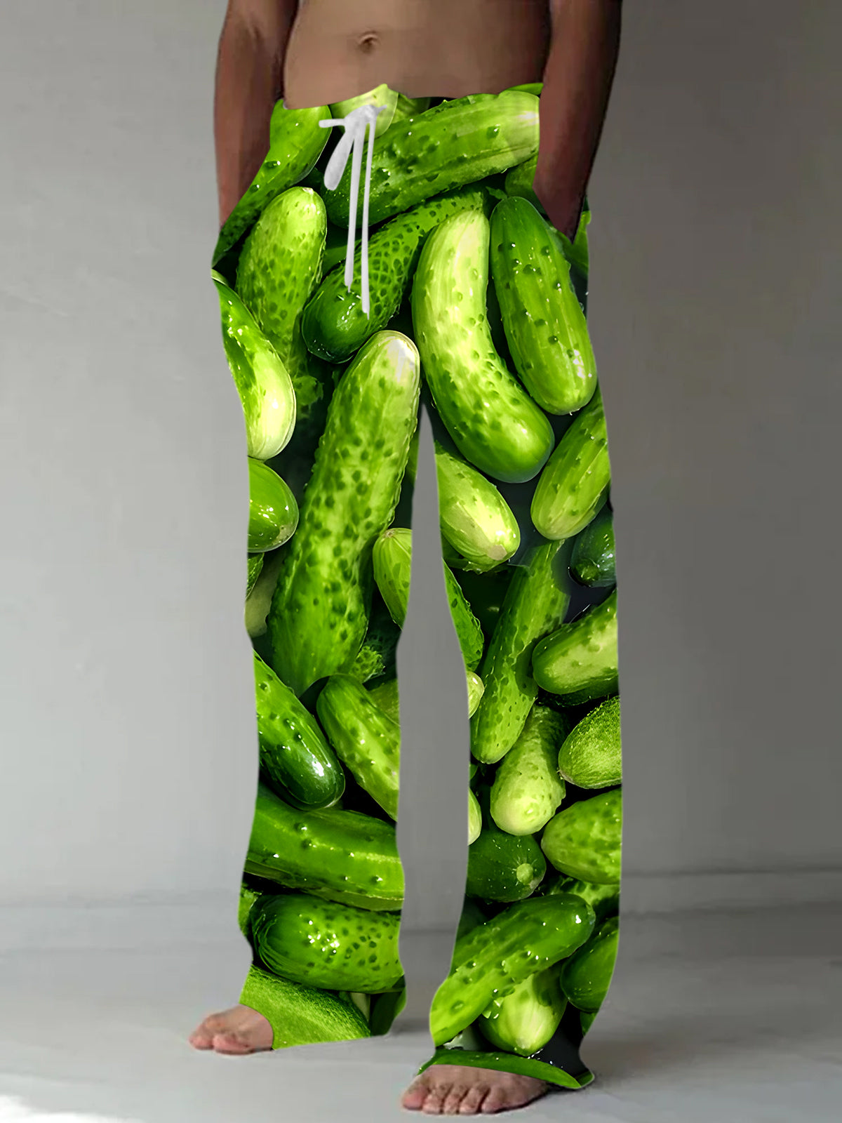 Cucumber Men's Casual Elastic Waist Pants