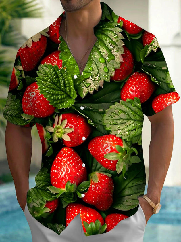 men's Hawaiian shirt front view tropical beach vacation