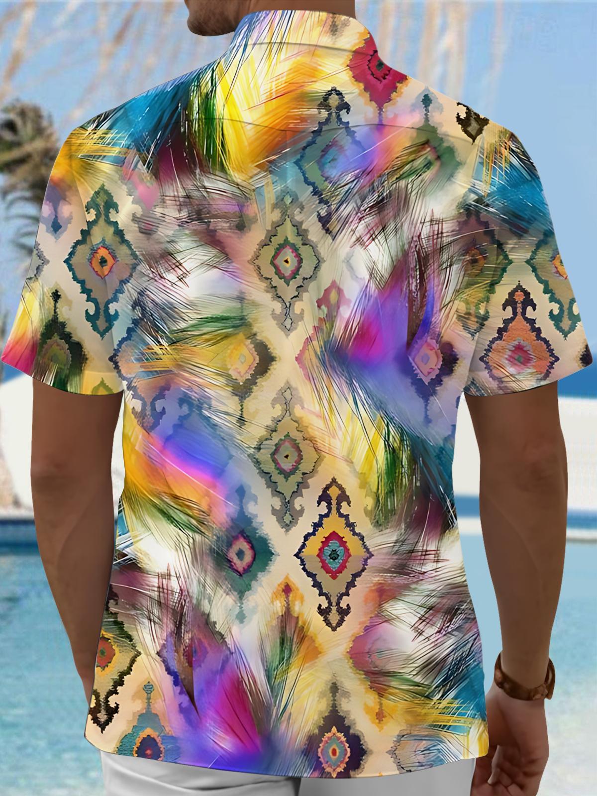 men's abstract print shirt back view