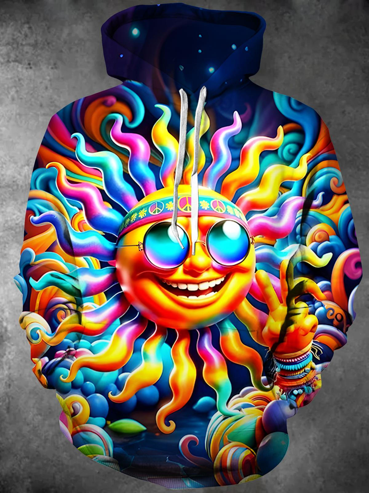 Hippie Sun Men's Long Sleeve Pocket Hoodies