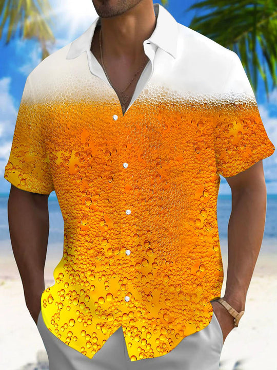 men's Hawaiian shirt front view tropical beach vacation