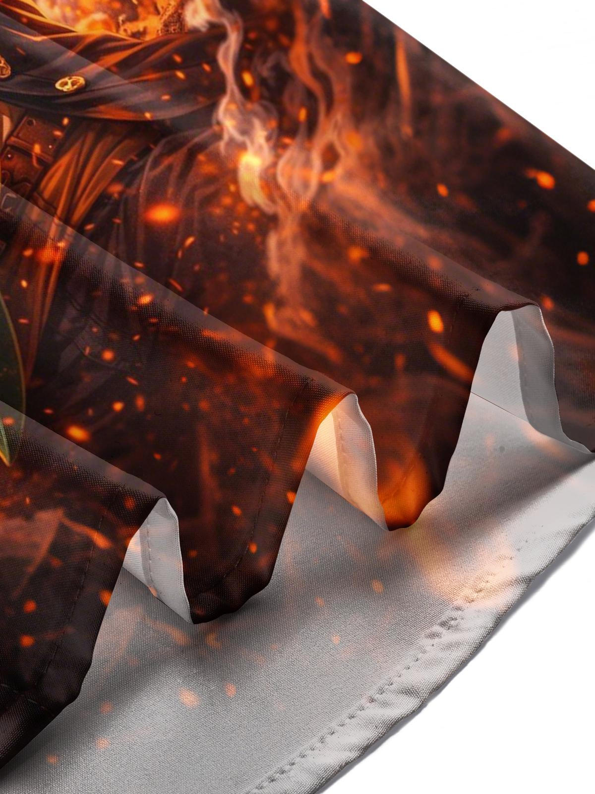 Rock Skull Playing Guitar Print Men's Pocket Short Sleeve Shirts