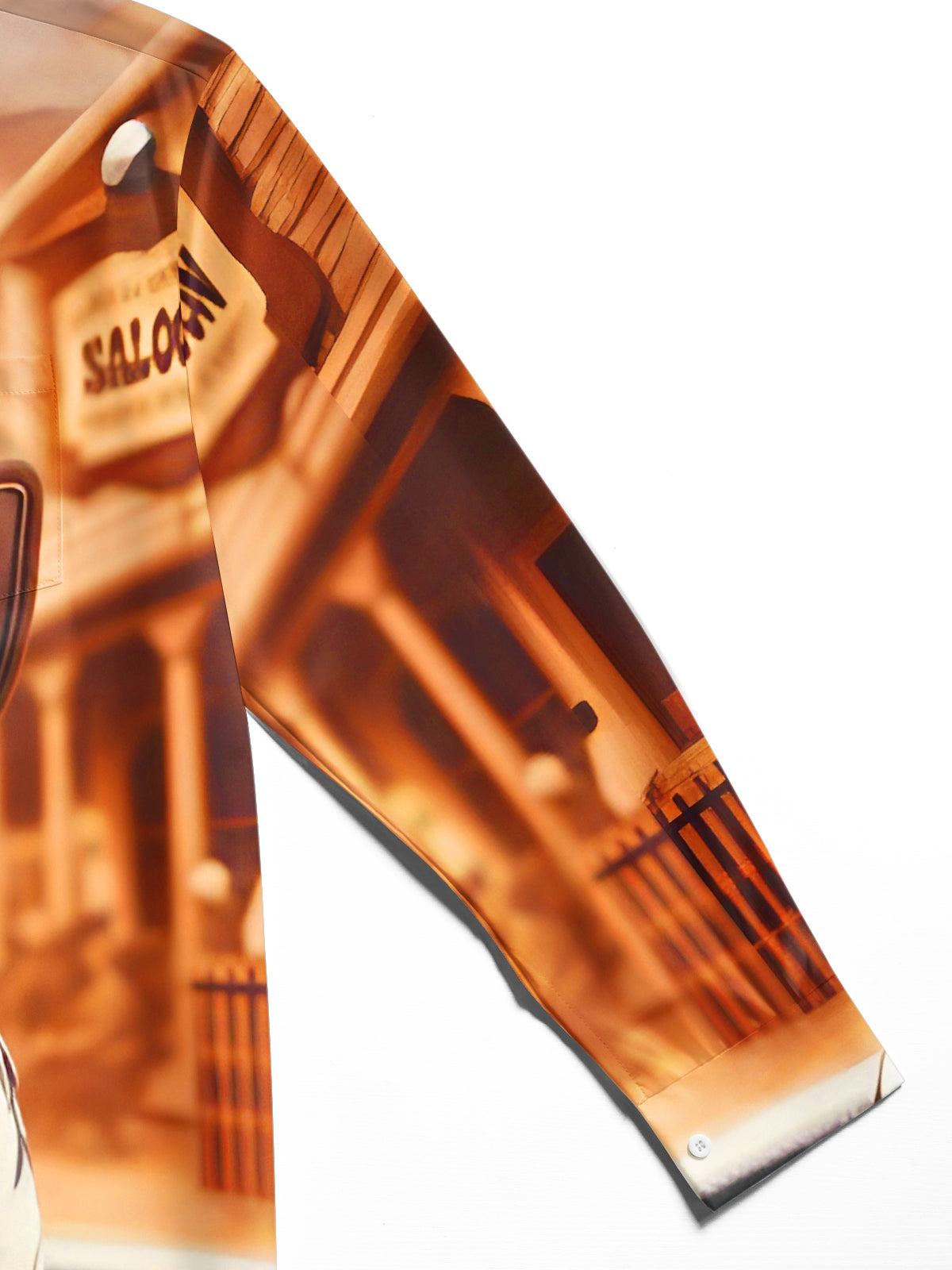 Funny Parrot Western Cowboy Men's Pocket Long Sleeve Shirts