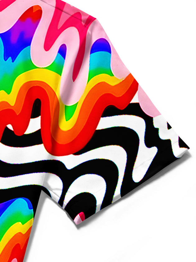 men's tie dye shirt close-up short sleeve