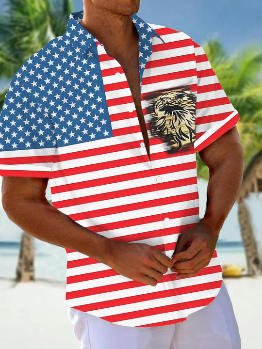 men's patterned sweater shirt front view Independence Day