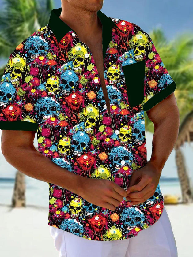 men's patterned sweater shirt front view