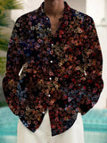 Floral Men's Pocket Long Sleeve Shirts