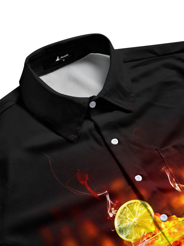 men's printed short sleeve flat lay shirt