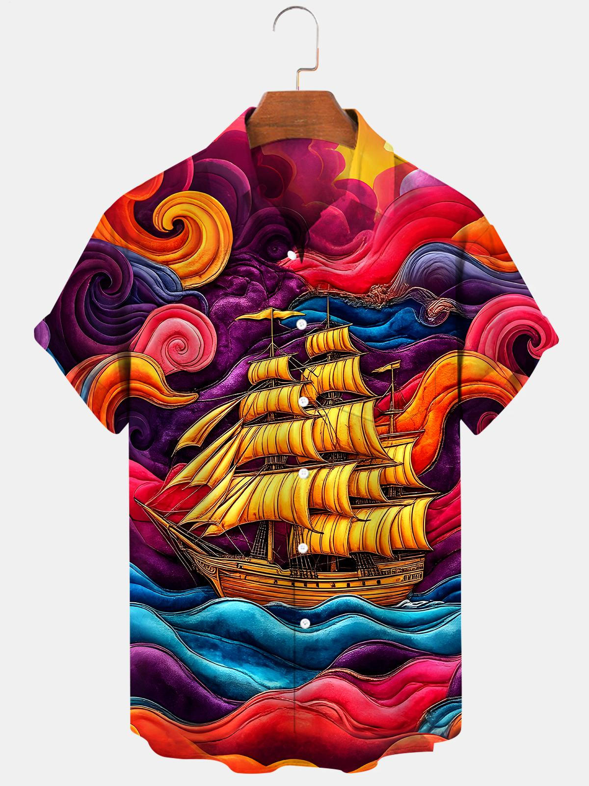 Boat Men's Pocket Short Sleeve Shirts