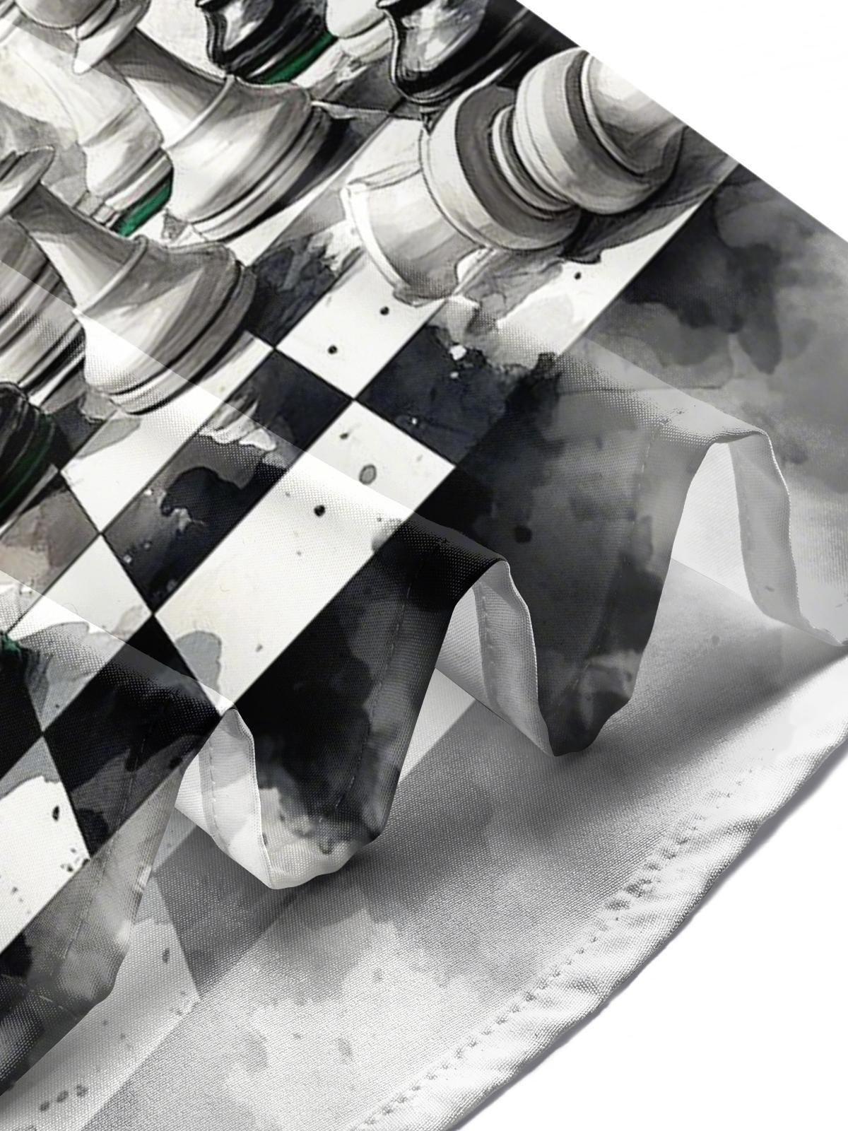 Chess Art Print Men's Pocket Short Sleeve Shirts