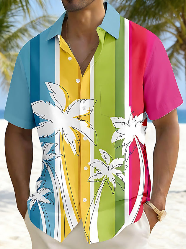 men's Hawaiian shirt front view tropical beach vacation