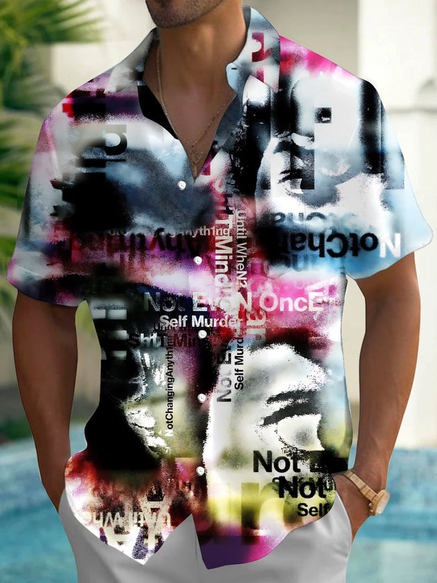 men's gradient print shirt front view
